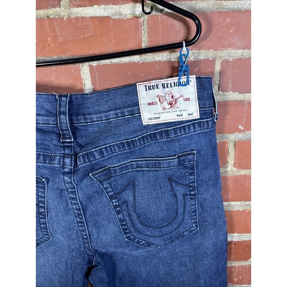 True Religion Ricky Relaxed Straight Blue Jeans Mens Stretch Size 36, Real 37x30 - Picture 5 of 9